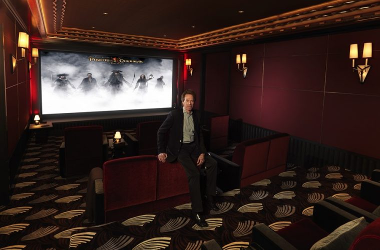 Jerry Bruckheimer in his home cinema