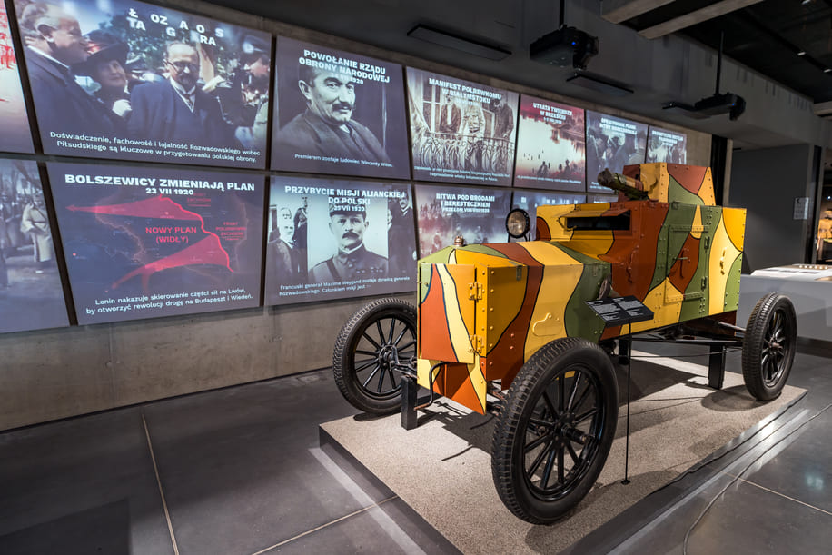 Main exhibition gallery inside the 1920 Battle of Warsaw Museum in Ossow, Poland