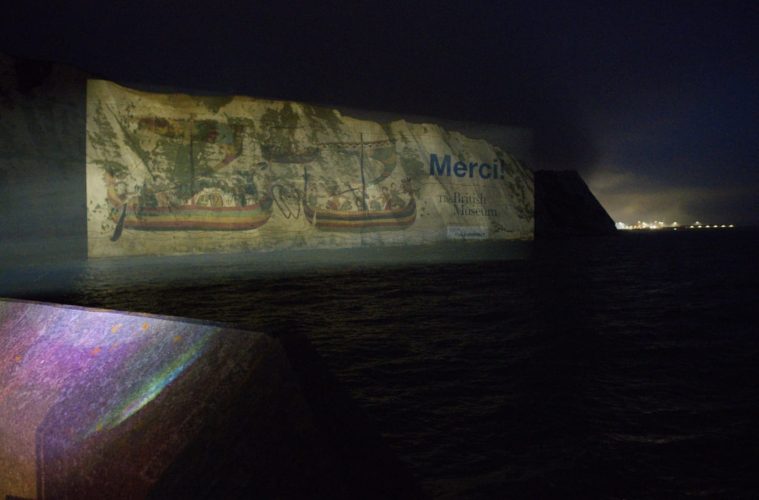 Pixel Sharp projects Bayeux Tapestry on White Cliffs of Dover with Panasonic